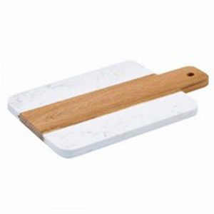 Tabla de marmol y madera con agarradera para servir Winco