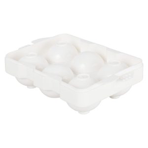 Molde de 6 hielos esféricos, color blanco winco