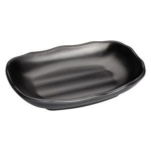 Plato rectángular negro de melamina 10 x 6-1/8  pulgadas │Winco
